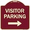 Signmission Designer Series-Visitor-parking Right, Burgungy Heavy-Gauge Aluminum, 18" x 18", BU-1818-9868 A-DES-BU-1818-9868 - alternate 1